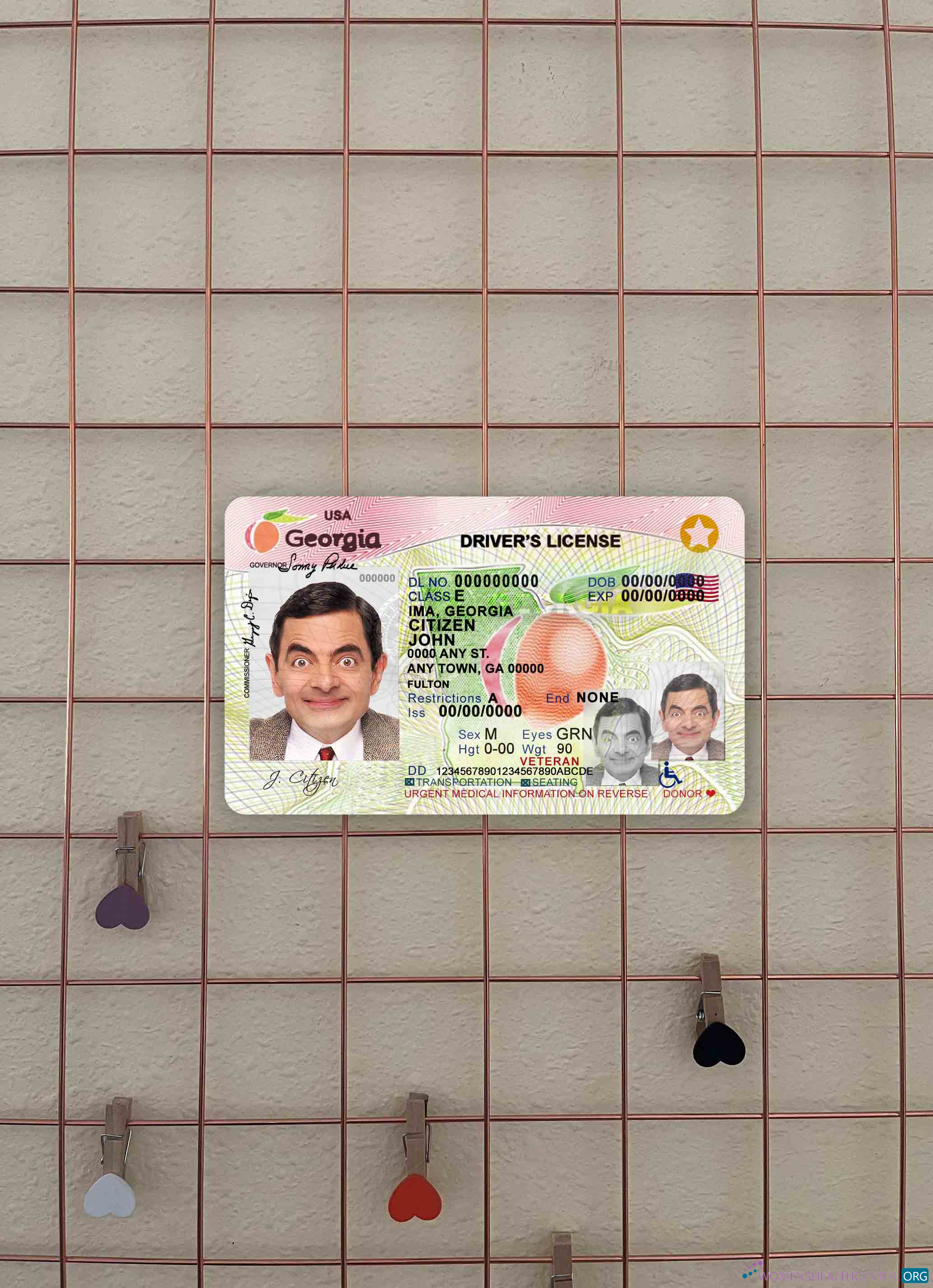 Download USA Georgia driving license (2017 2019) photolook FRONT Photoshop template